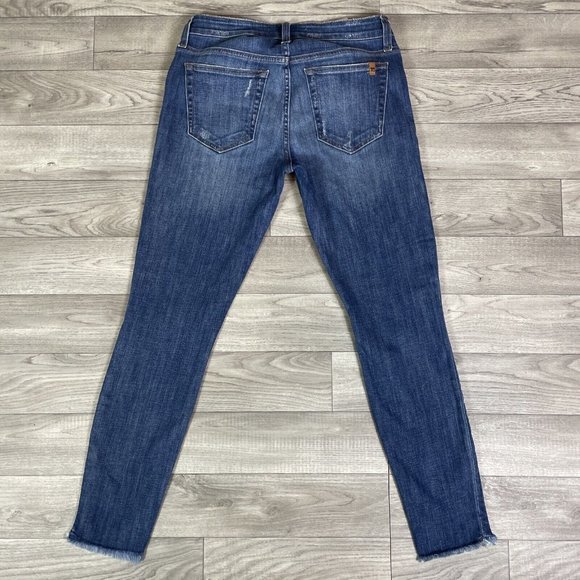 Joe's Jeans Ripped Icon Blondie Step Hem Skinny Jeans Medium Wash sz 28 - Picture 7 of 9